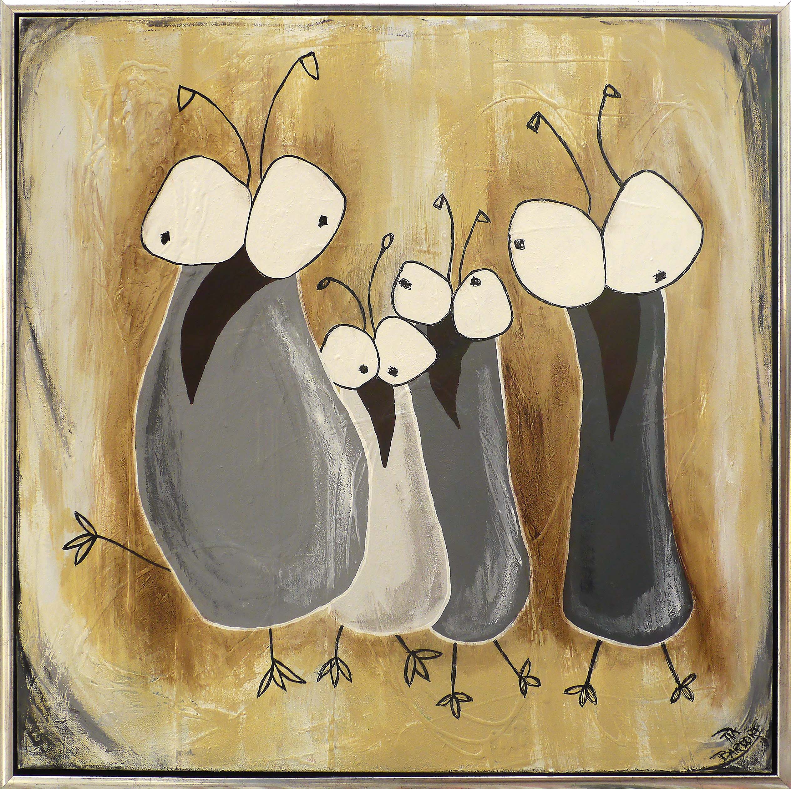 4 store grå pipfugle